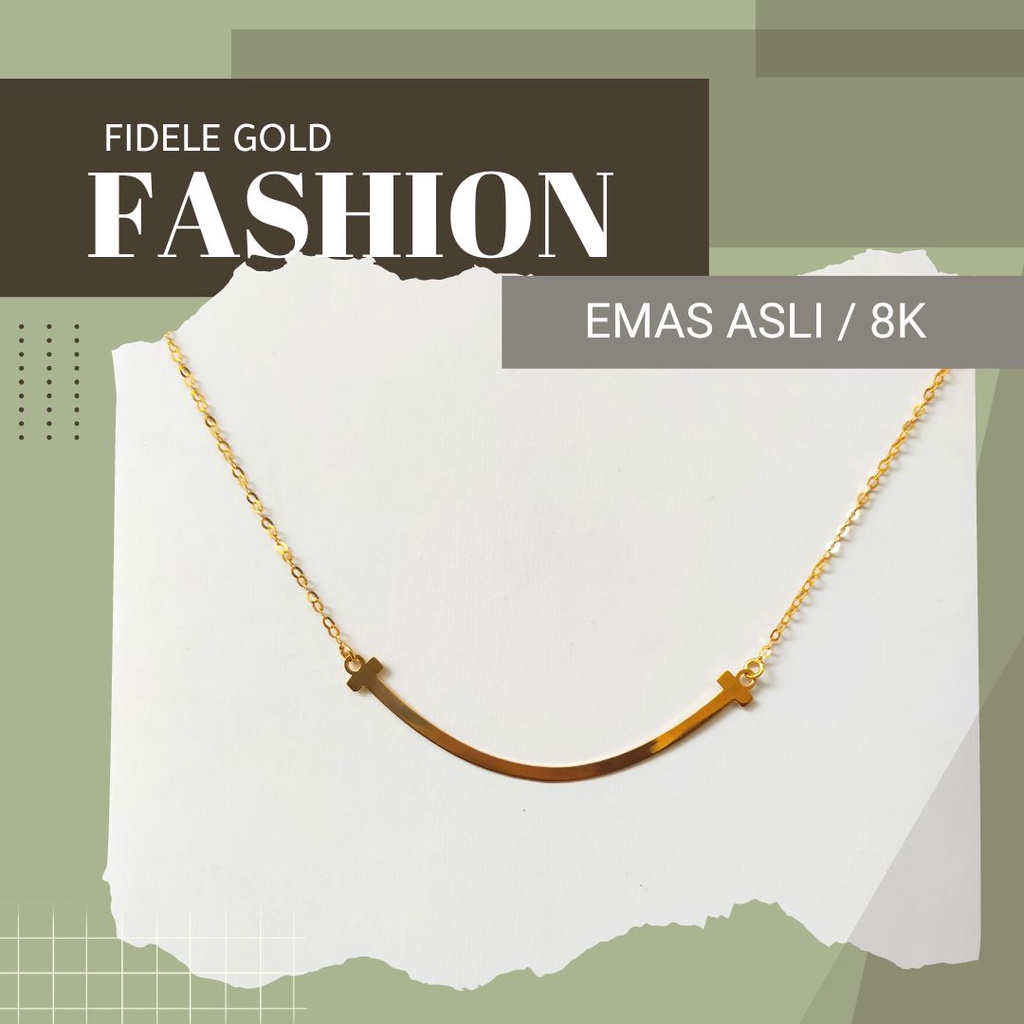 Kalung smile itaewon class emas asli 375 kalung premium kado wanita pacar