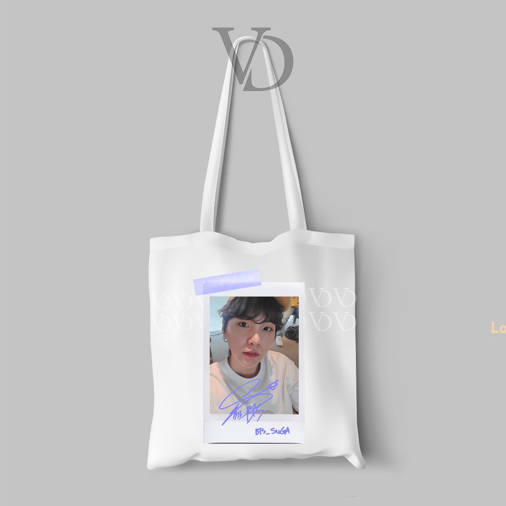 TOTE BAG LINE BAHAN KANVAS MOTIF kPOP