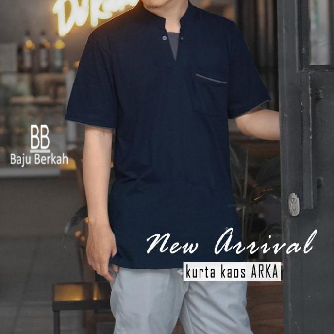 Baju Berkah - Kurta Kaos Arka - Kaos Kurta Lengan Pendek - Kurta Kaos