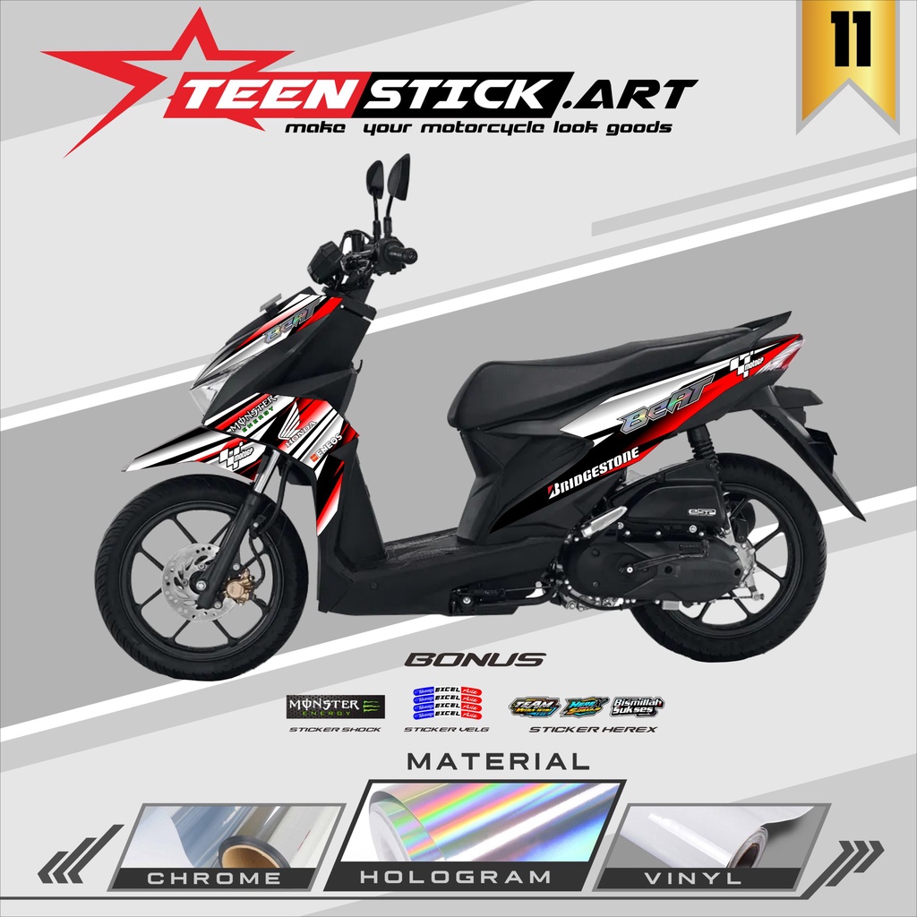 STRIPING BEAT DELUXE- STRIPING VARIASI HOLOGRAM HONDA BEAT DELUXE 2021-2022 RACING