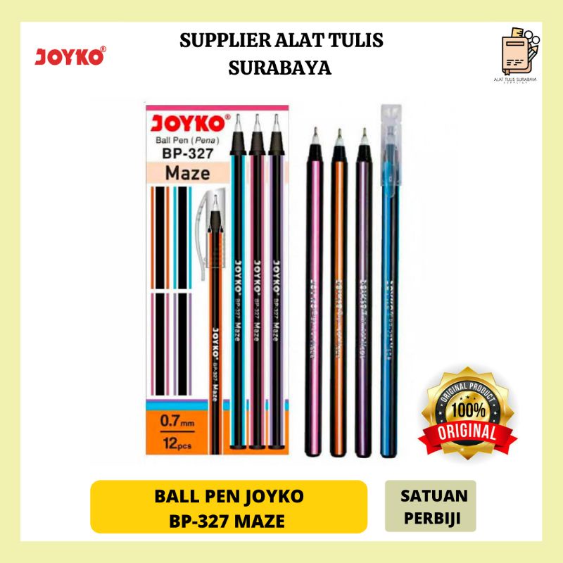 

PULPEN / BOLPOIN / BALLPOINT PENA JOYKO BP-327 MAZE HITAM 0.7mm ORIGINAL 100% TERMURAH TERLARIS