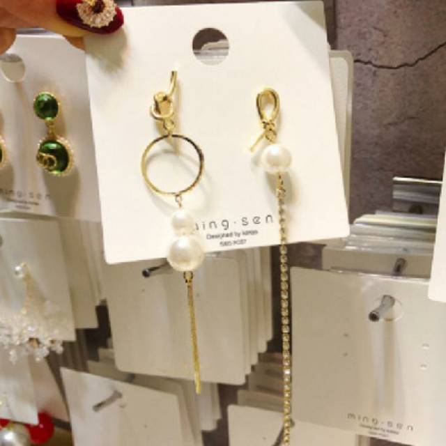 027 Anting Korea Style Pearl Panjang