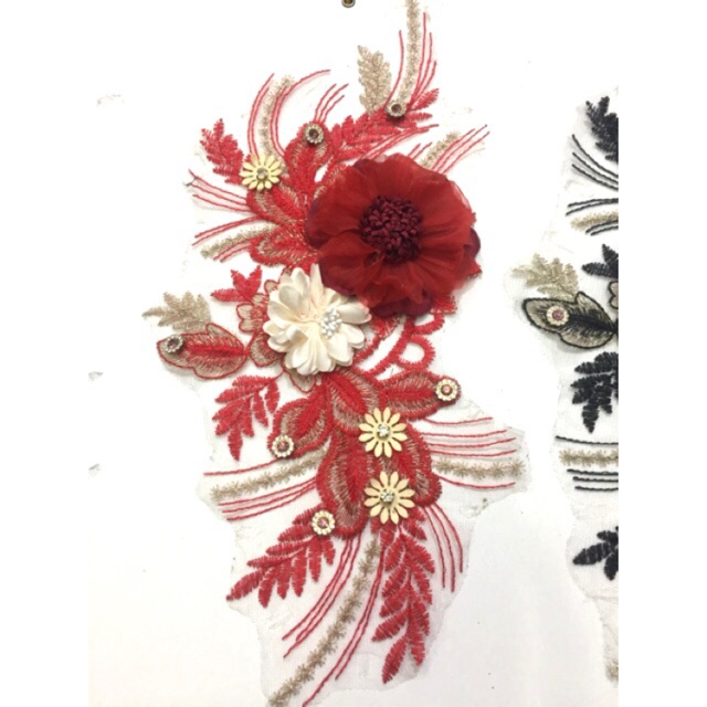 RENDA TEMPEL AKSESORIS BUNGA UNTUK GAUN, BAJU, KEBAYA KUALITAS SUPER BAGUS&MEWAH