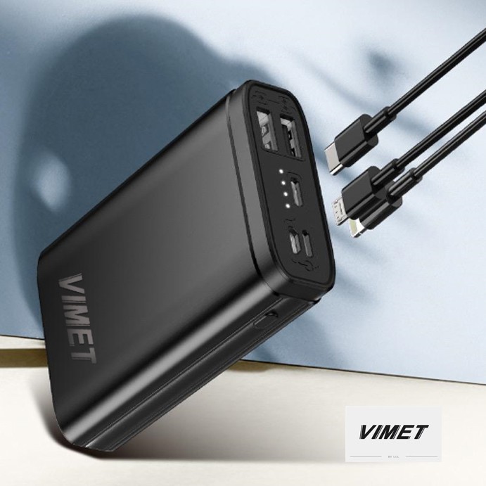 V2 Powerbank Vimet 10000mAh Fast Charging with Usb 2 Port &amp; Powerbank V2 Portable with 3 Input