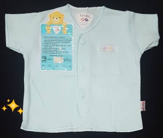 Libby Baju Pendek NB Polos Putih / Warna / Baju Bayi (0-3) Pendek Polos Warna