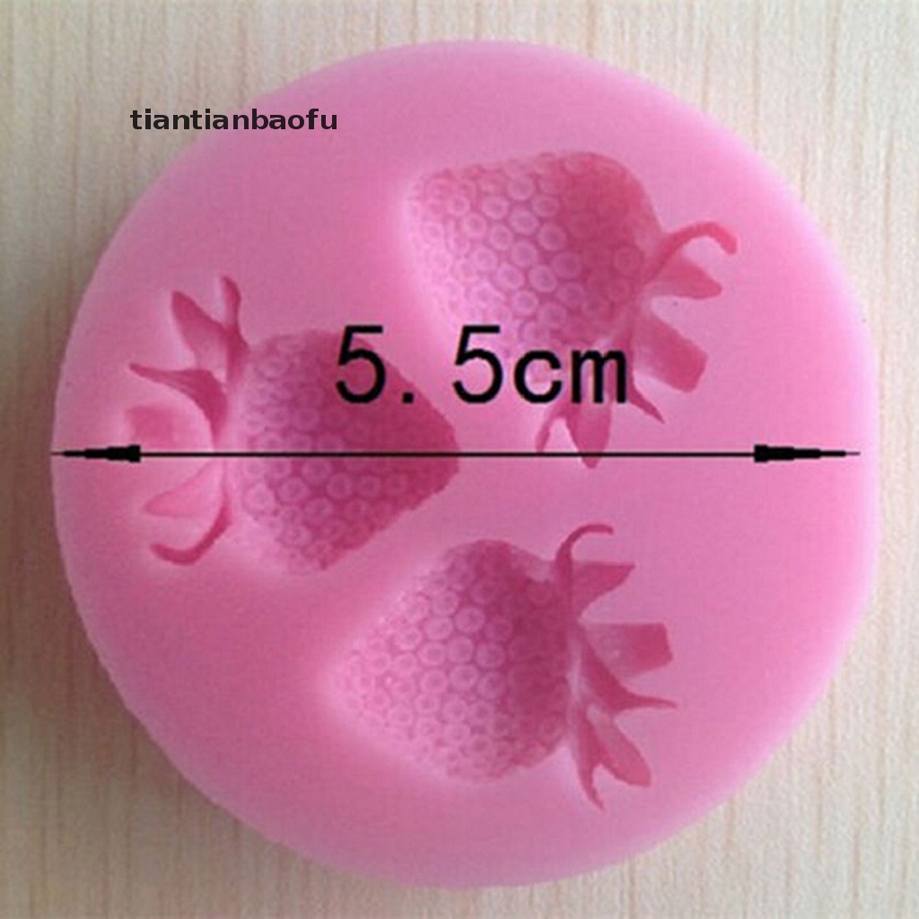 [tiantianbaofu] Silicone Mold Fondant Cake Chocolate Decorating Baking Soap Mold Strawberry Boutique