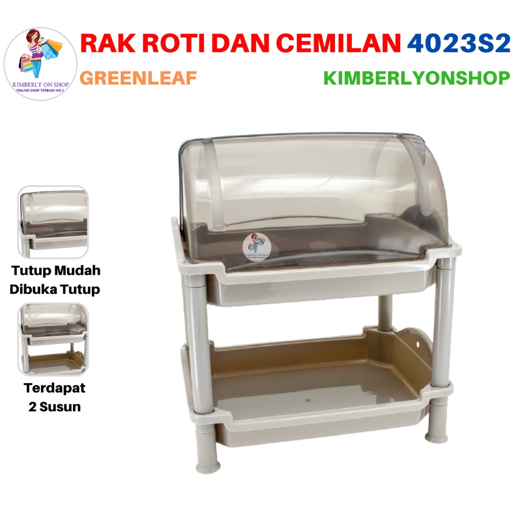 Tempat Rak Roti Serbaguna Plastik Susun 2 4023 S2 Green Leaf DELISH