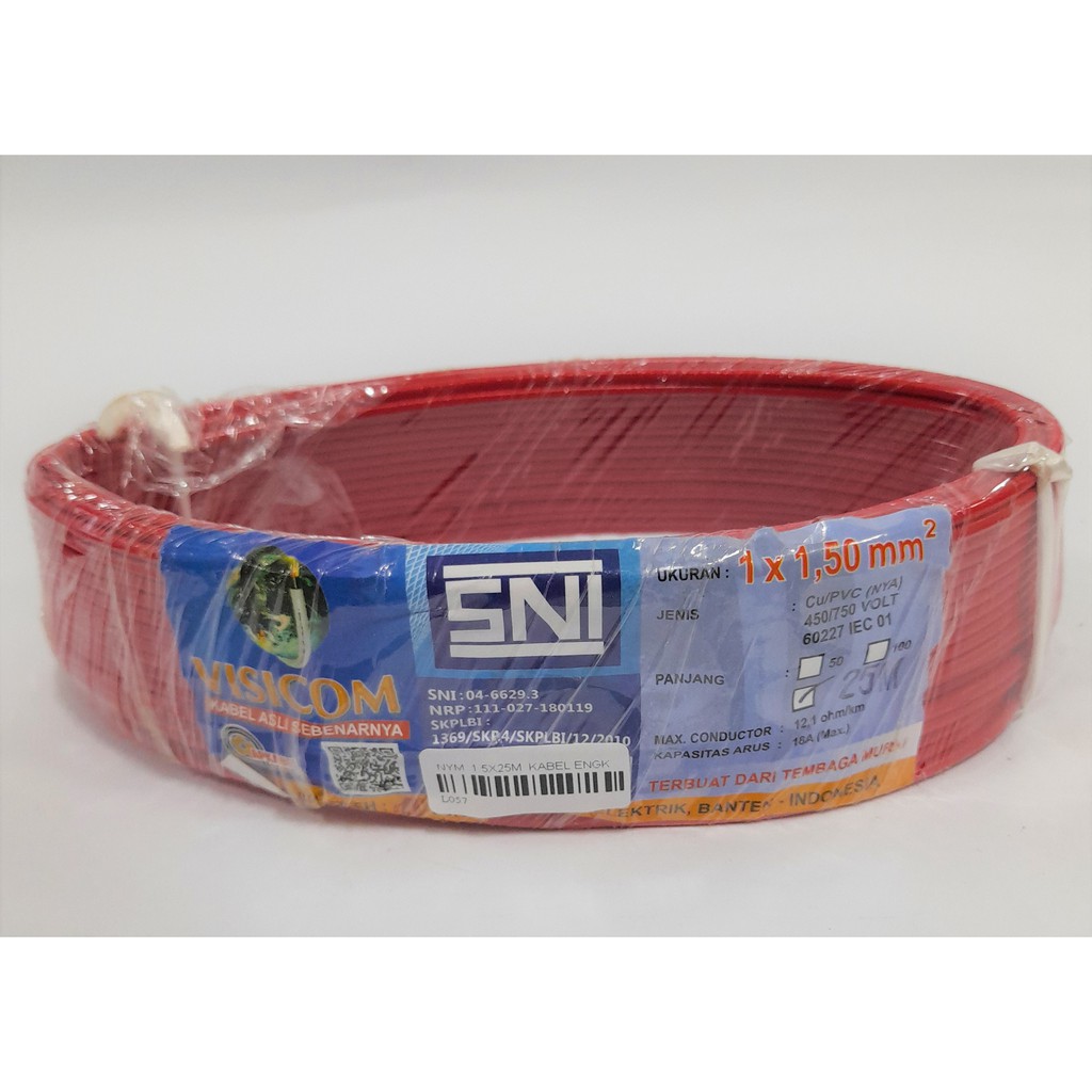 KABEL ENGKEL NYA 1X1,5X25M ,KABEL ENGKEL 1X1,5X50M VISICOM , DAN KABEL VISICOM PUTIH NYM 2X1,5X25M ,