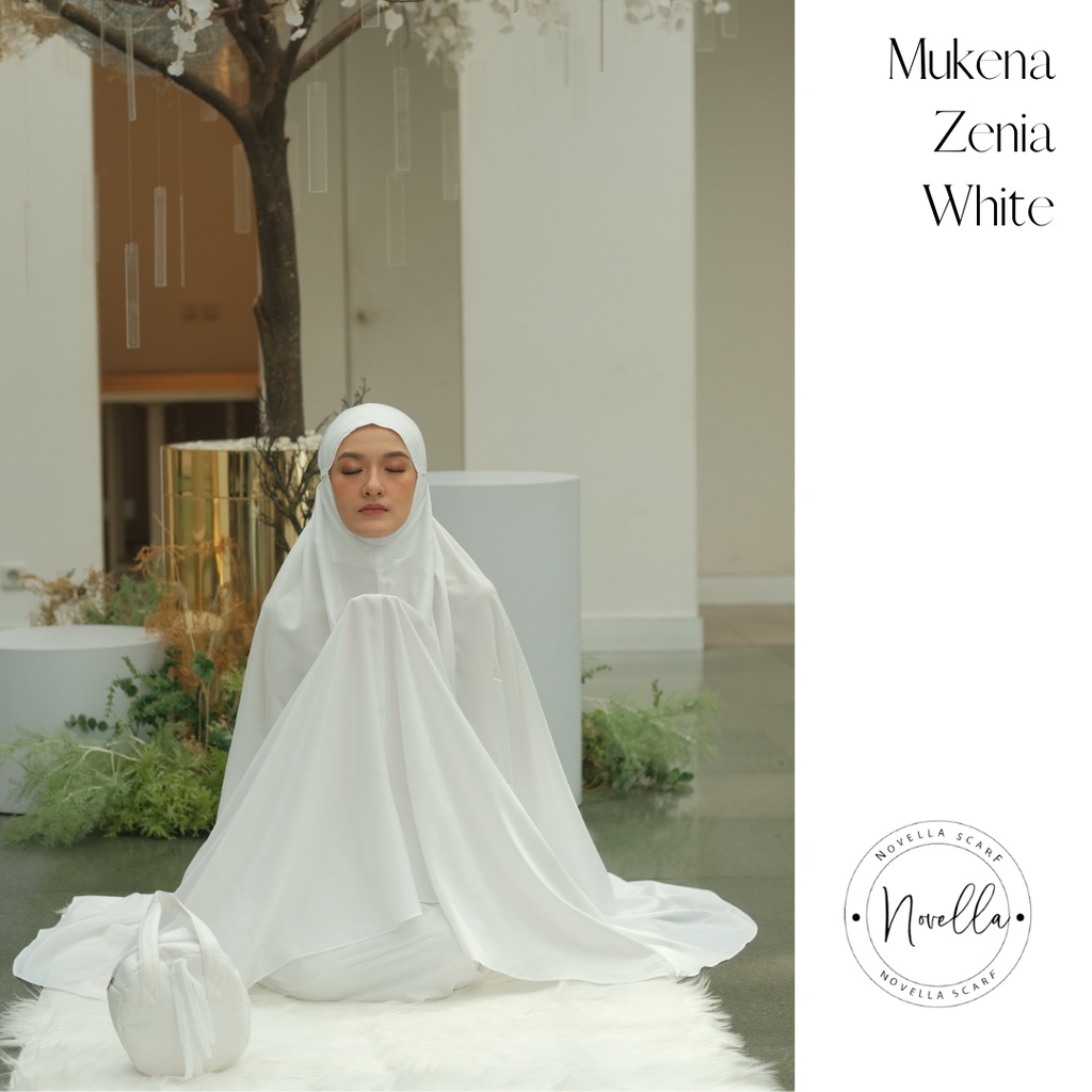 MUKENA SATIN - ZENIA WHITE, THE NOVELLA SCARF