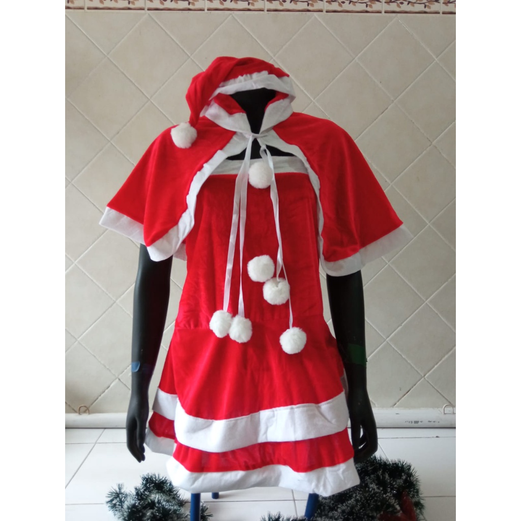 kostum dress natal santarina wanita christmas dewasa adult all size