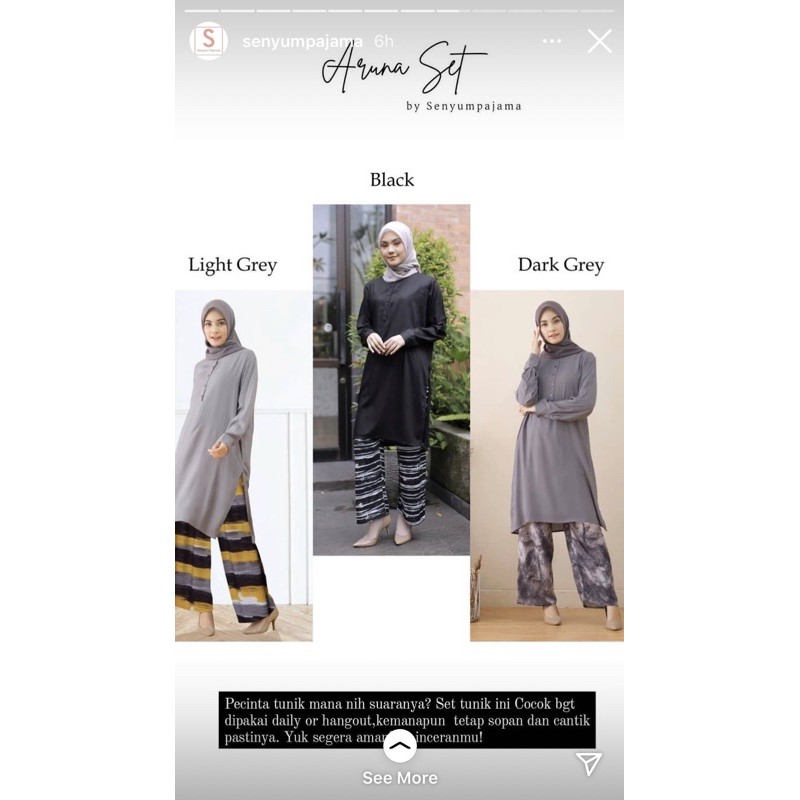 Alena set tunik dan kulot by senyum pajama