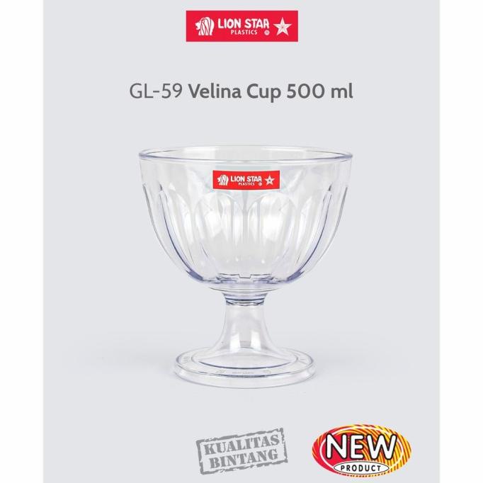 :::::::] VELINA CUP 500ML LION STAR/GELAS ES KRIM/GELAS ES CAMPUR AKRILIK