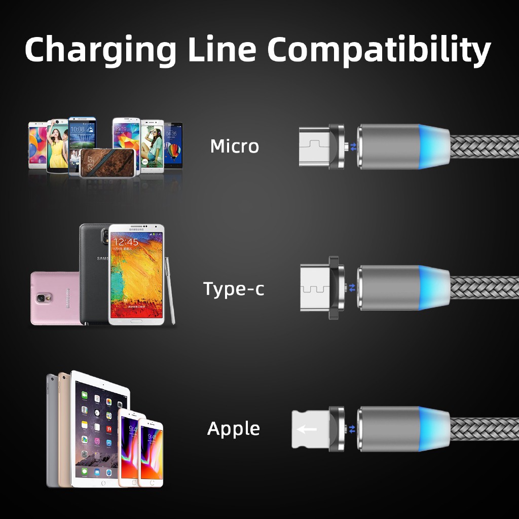 Kabel Charger Magnetik Cepat Usb/Tipe C/Kabel Untuk Iphone Dan Android