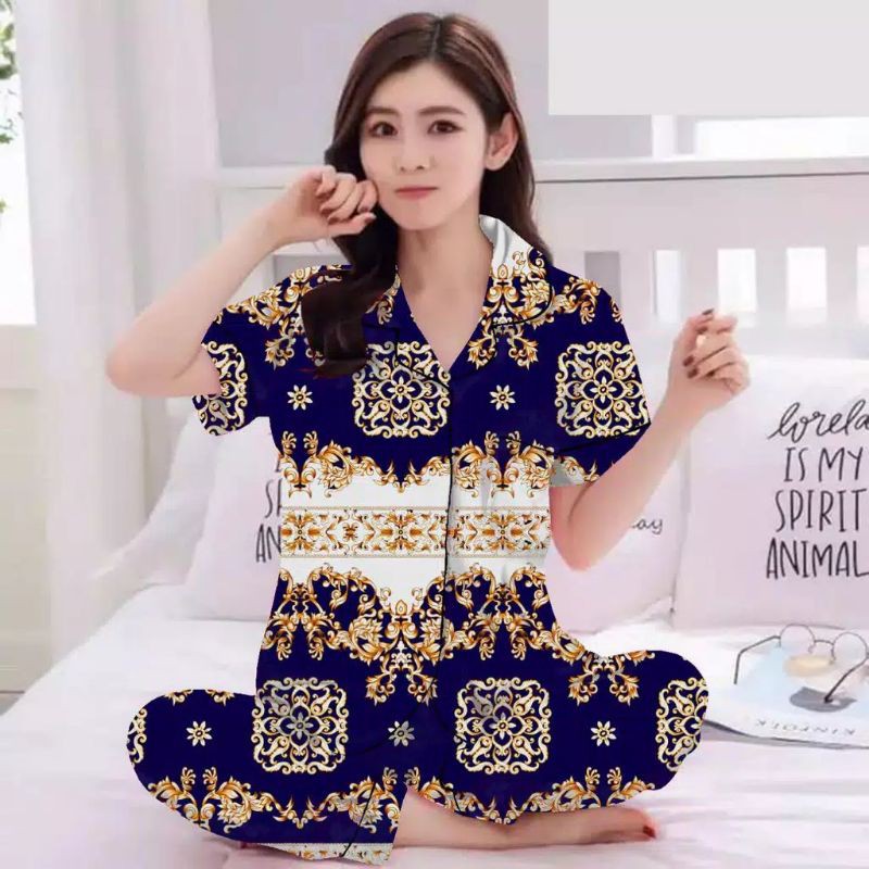 UL.Fashion BAJU TIDUR PIYAMA/PAJAMAS DEWASA [CP] MOTIF #SULTAN #JANBOL KATUN JEPANG-[Cp] Sultan Navy