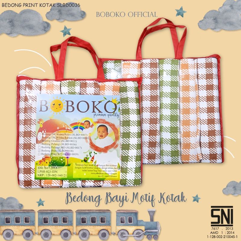 Bedong Bayi Boboko Motif Kotak set isi 6 pcs