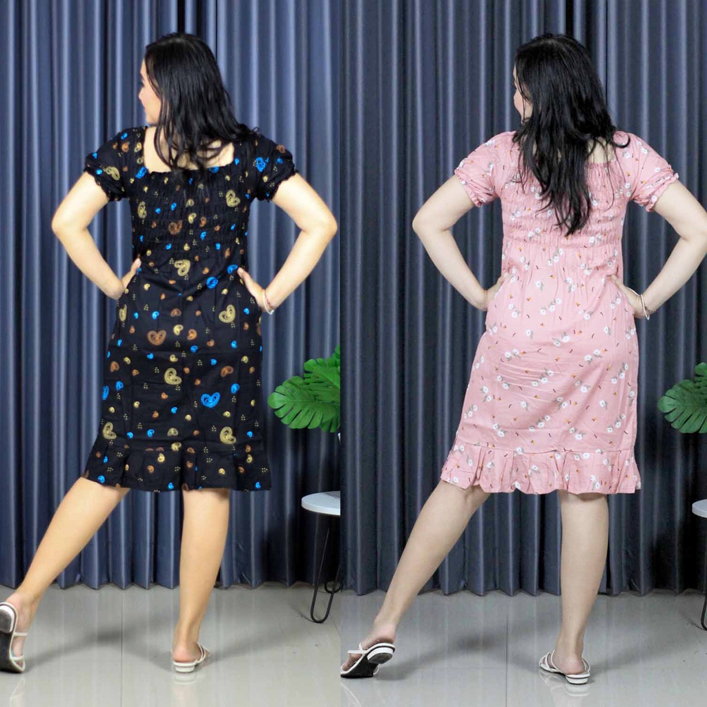 DRES KERUT REMPLE TANGAN PENDEK BALI (pilih motif)