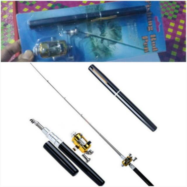 Alat Pancing Pena Alat Pancing Pena Pen Fishing Rod Set Reel + Joran