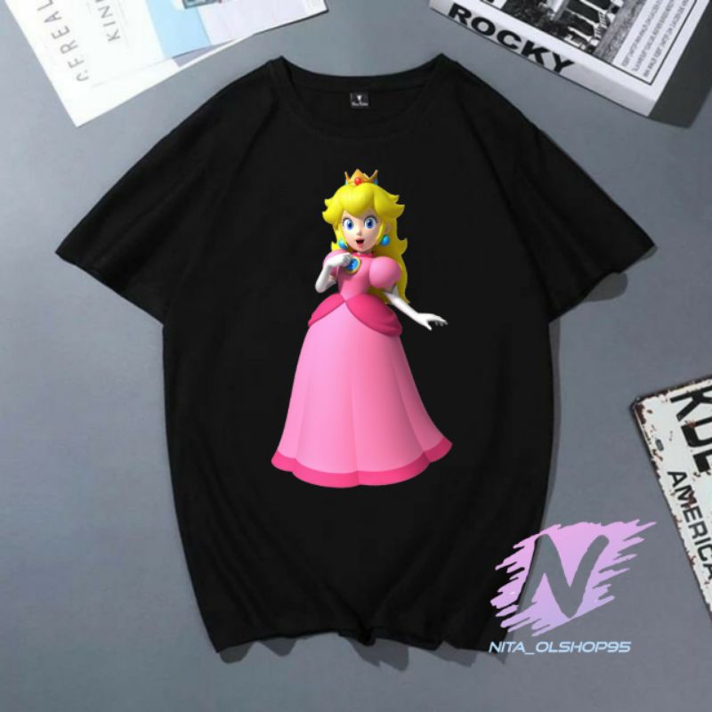 kaos anak putri super mario