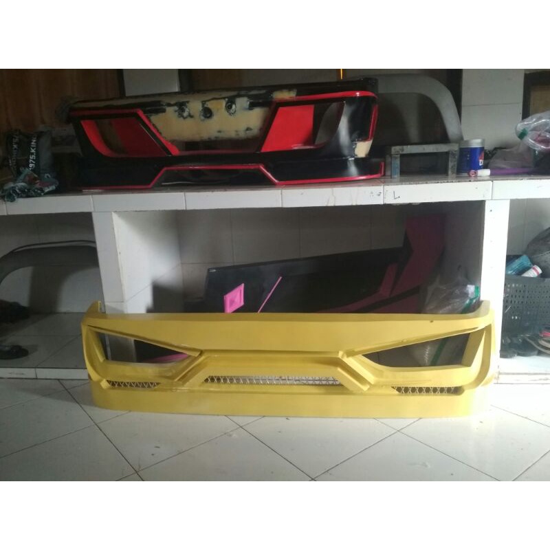 bemper truck canter bahan plat model lampu sigra