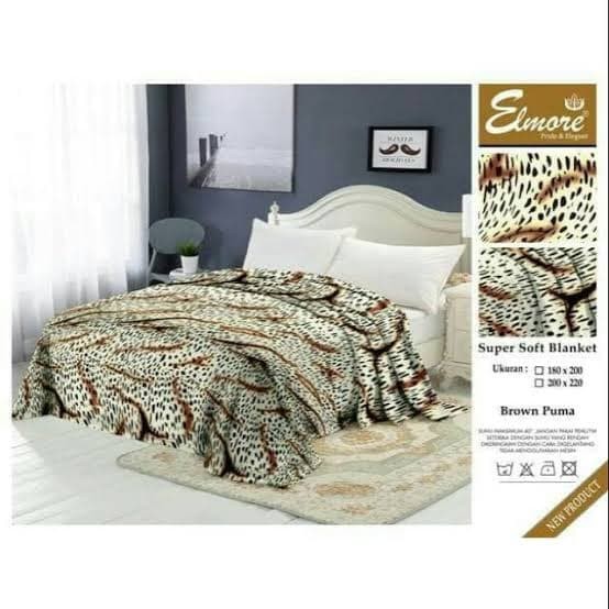 selimut elmore brown puma 180 x 200