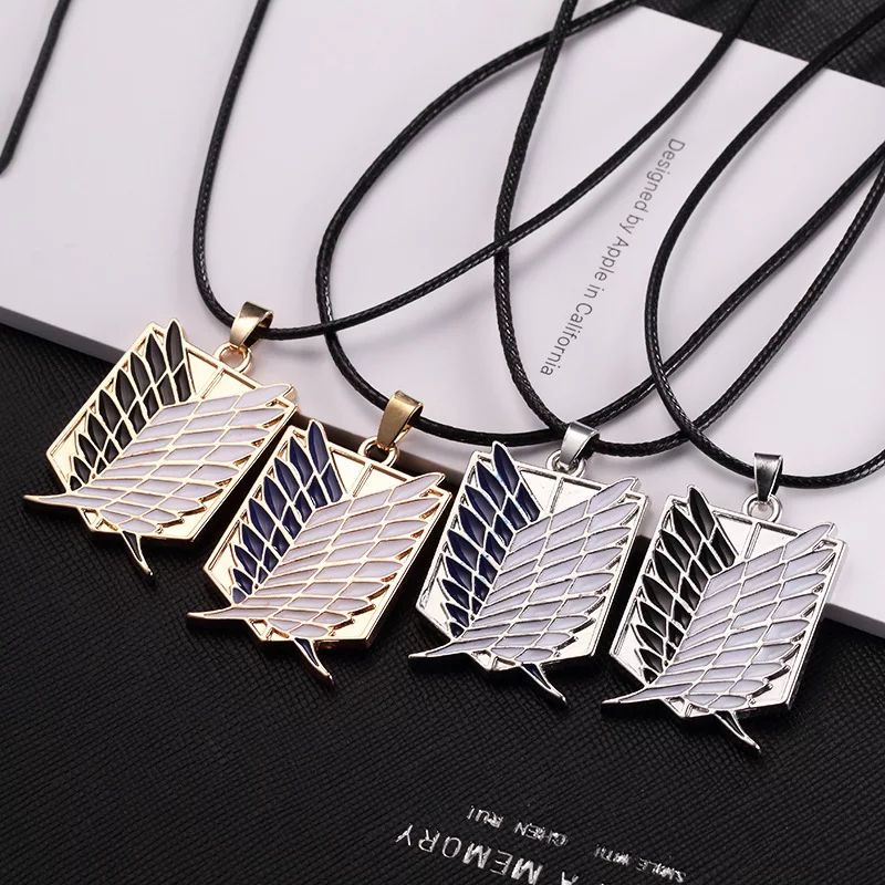 [BISA COD] Kalung Sayap Logo Anime Attack on Titan Logam AOT | Shingeki no Kyojin Silver Gold