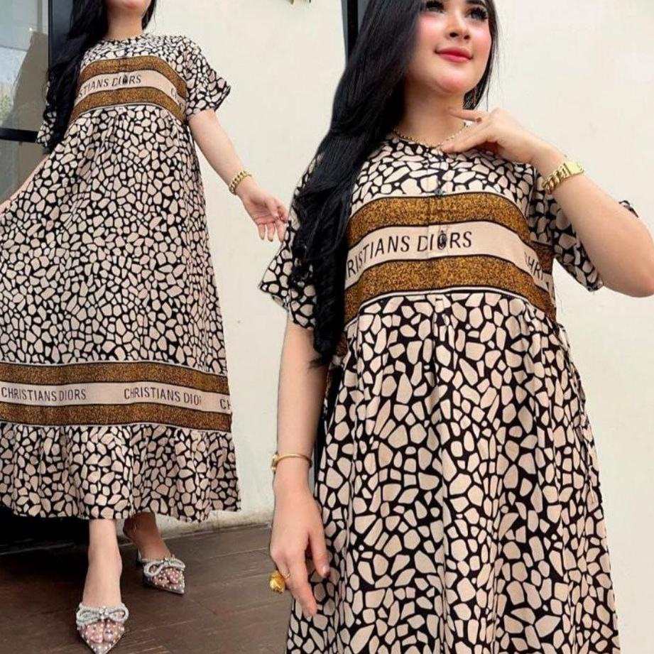 Terbaru.. [ PROMO ] MIDI DRESS ARKEN KEKINIAN | DRESS DIOR RAYON ARMOR VIRAL PREMIUM LD 110