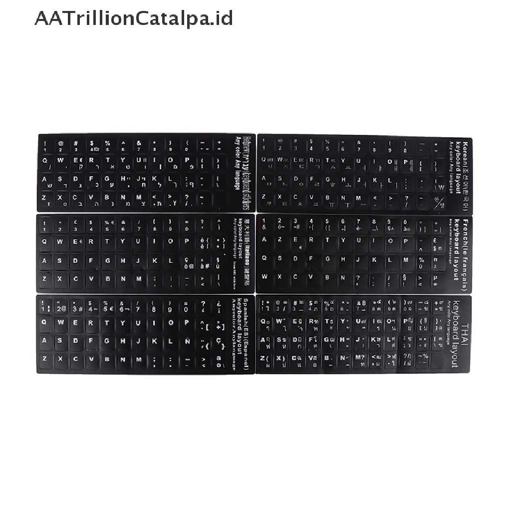 Aatrillioncatalpa Stiker Anti Air Gaya Spanyol / Perancis / Korea / Thailand Untuk Layout Keyboard Laptop