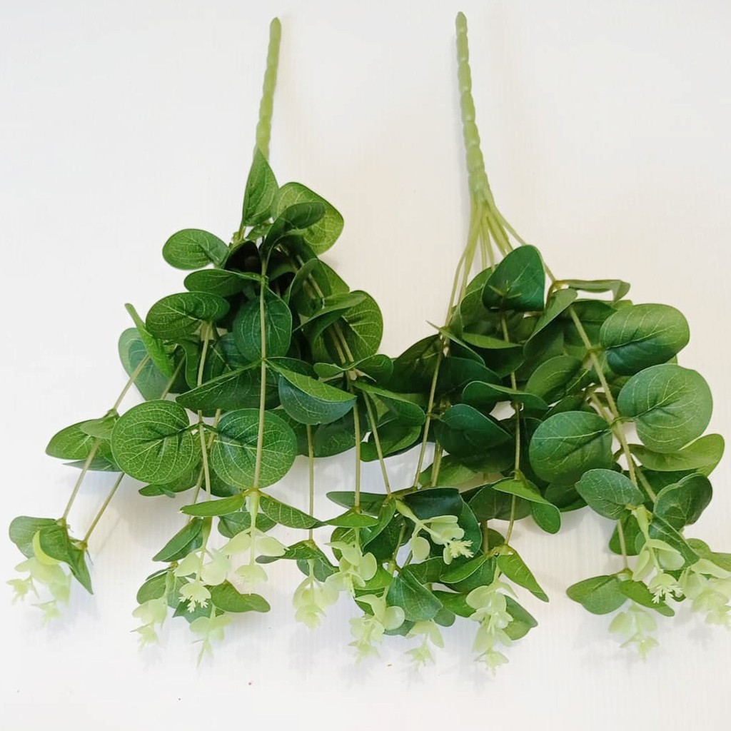 Daun Eucalyptus Artificial/Daun Dolar Sintetis/Daun Ecalyptus Artificial/Tanaman Hias Plastik 0150