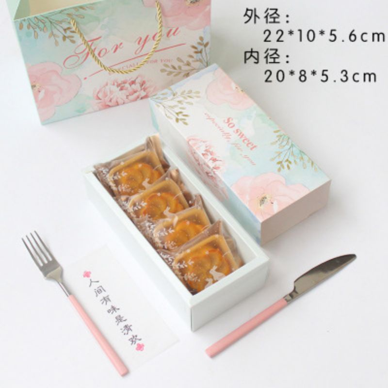 box mooncake + paper bag set cantik mewah box serbaguna MCB01