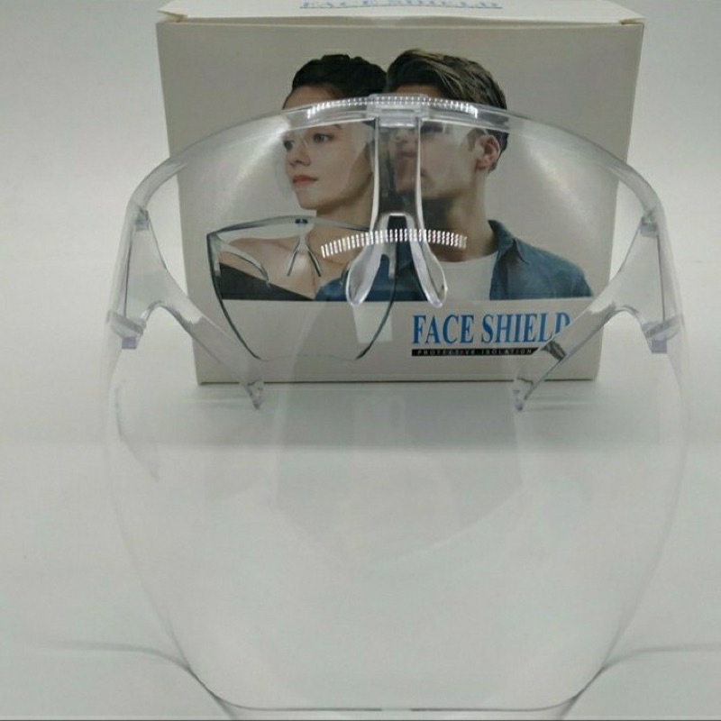 face shield cembung dengan desain akrilik bahan tebal dan elastis / faceshield Nagita