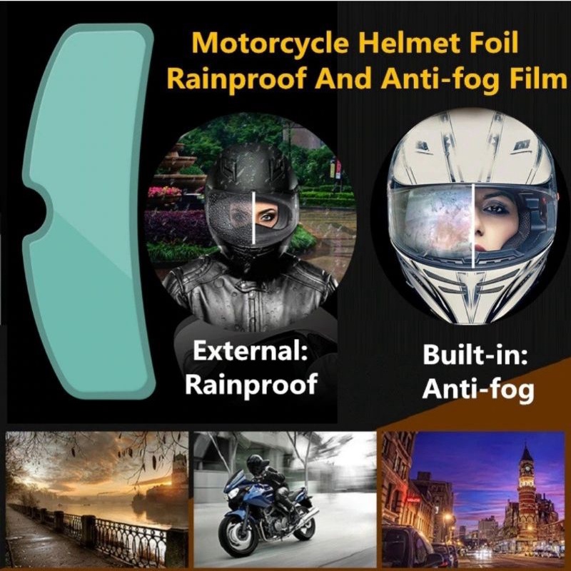 ANTI AIR HUJAN ANTI EMBUN HELM CEMBUNG STIKER KACA FILM HELM KABUT Anti Fog Rainproof Film Helm GEN2