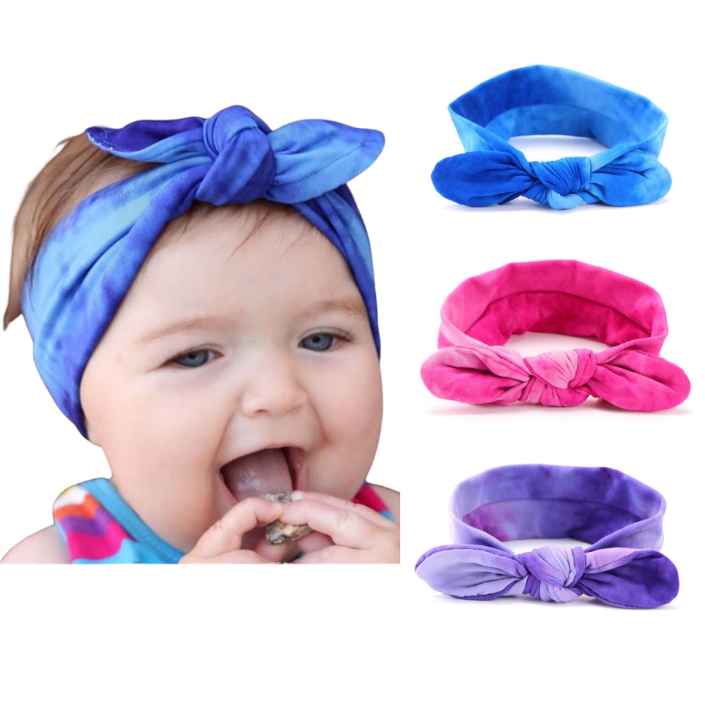 NEW Bandana bayi / headband kain anak import motif simpul sembur