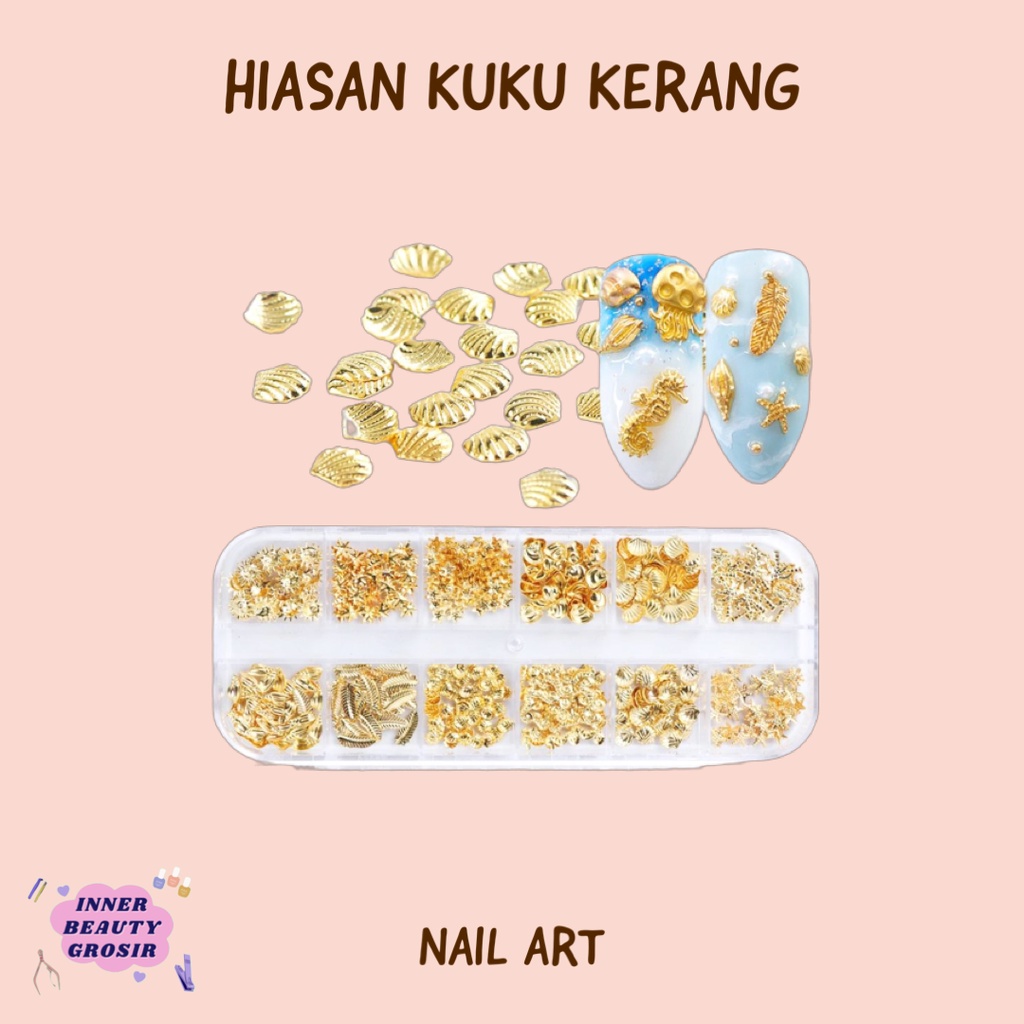 Hiasan Kuku Kerang / Hiasan Nail Art Seashell / Hiasan Nail Art