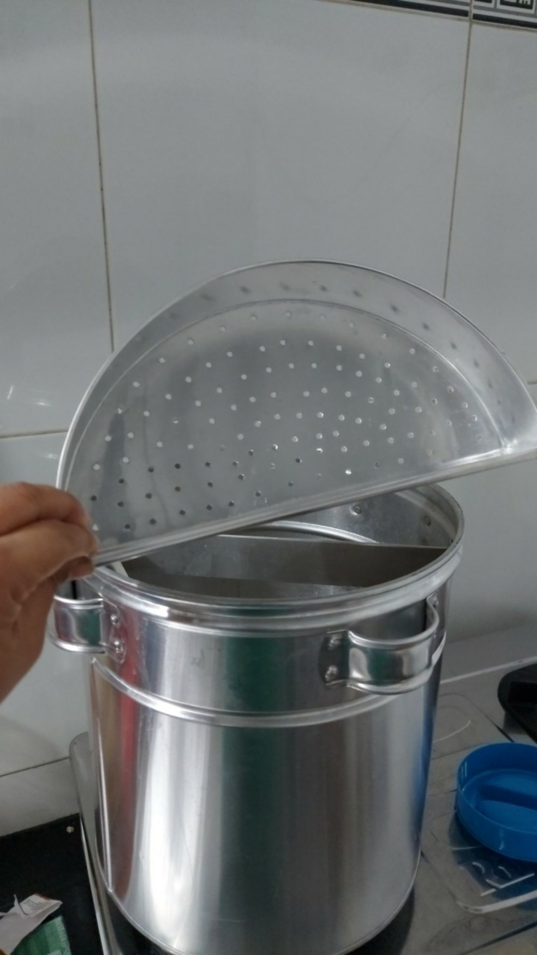 Tong Panci Cuanki Baso Dandang Buleng Sekat Alumunium Sarang Kukus Setengah