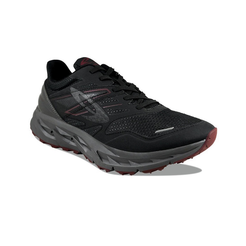 Sepatu Lari/Running Trail 910 Nineten Yuza Evo Black Burgundy Grey