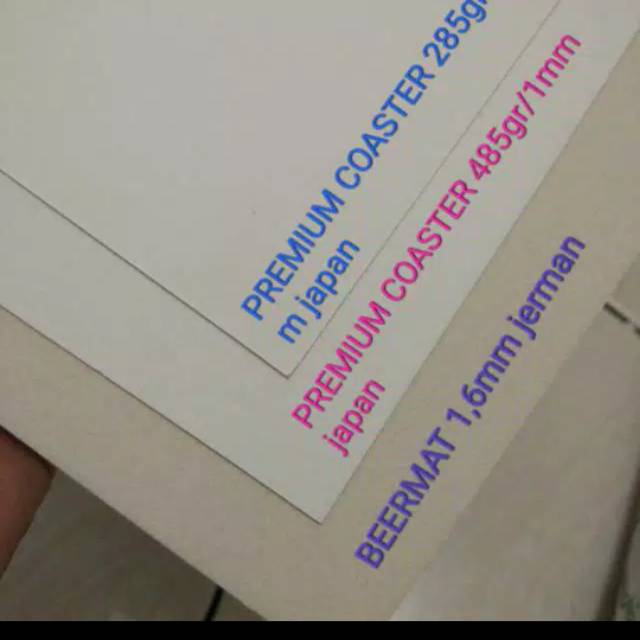 Kertas BIRMET/BEERMAT/BOARD PUTIH Premium coaster 485 gsm/1mm A4