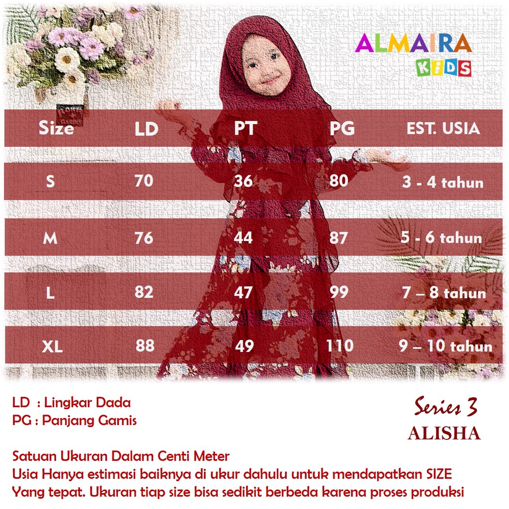 GAMIS ANAK PEREMPUAN BAJU MUSLIM ANAK PEREMPUAN 3 TAHUN 5 TAHUN 8 TAHUN 10 TAHUN