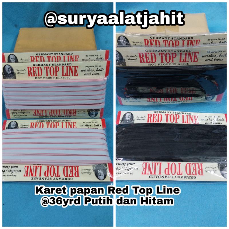 Karet papan Red Top Line 7mm Hitam bagus @36Y=rp.62.000/1pcs