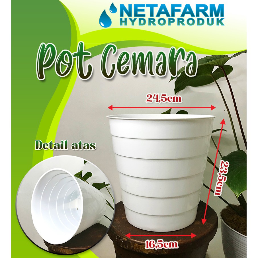 Pot Bunga Plastik Cemara Putih no 535