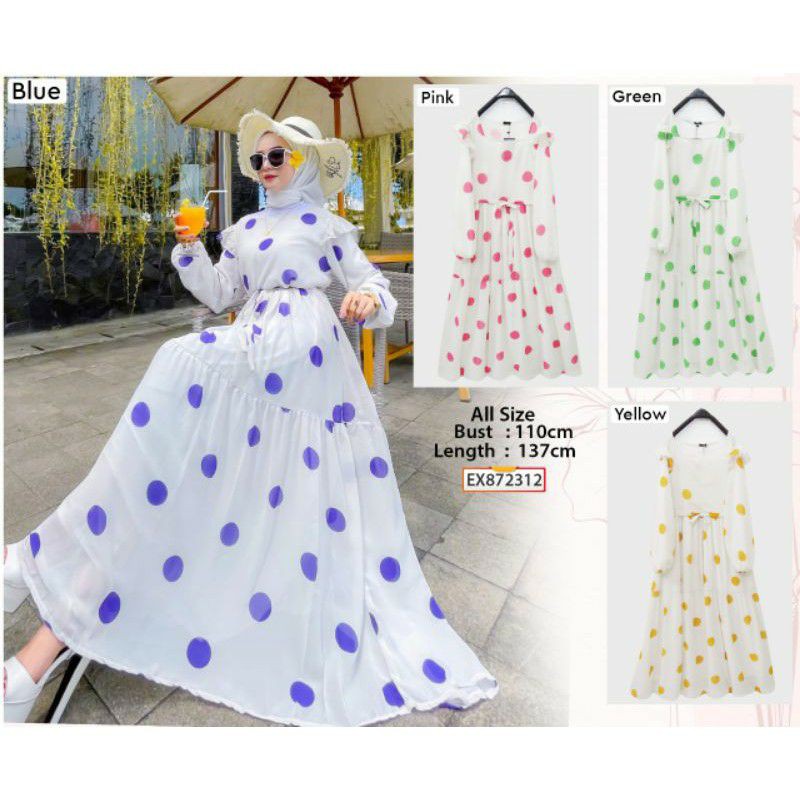 GAMIS NAFISA 872312 / GAMIS POLKA BY EXTU / DRESS MUSLIM/ FASHION MUSLIM