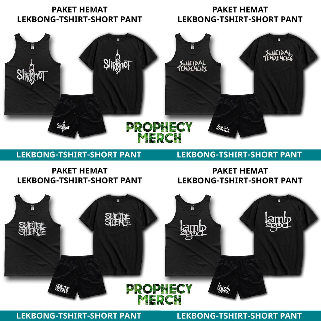 PAKET HEMAT / KAOS METAL / LEKBONG METAL / SHORT PANT METAL / TERMURAH