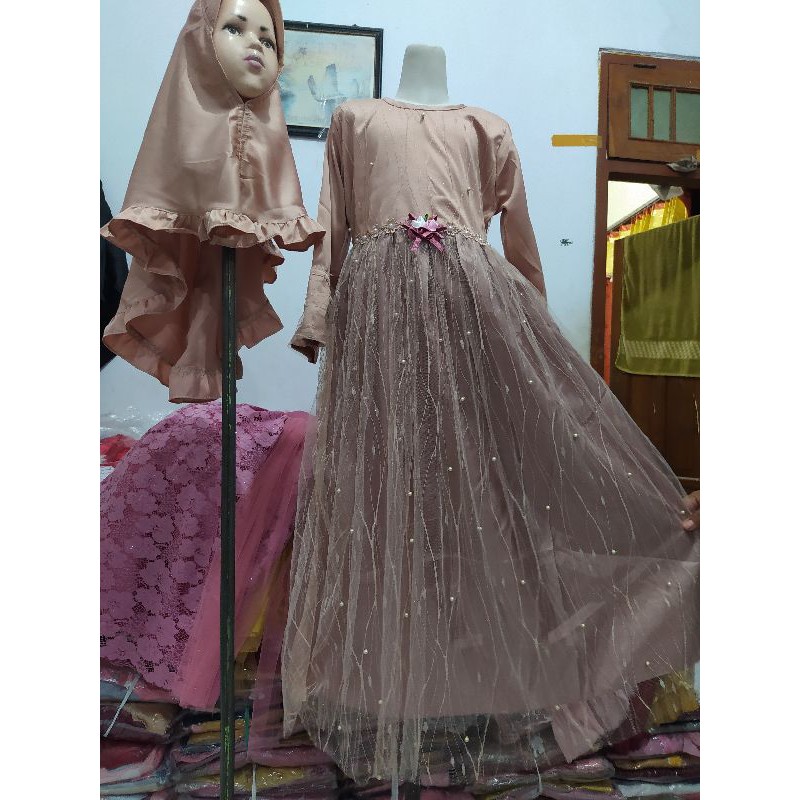 GAMIS TILE MUTIARA SET HIJAB