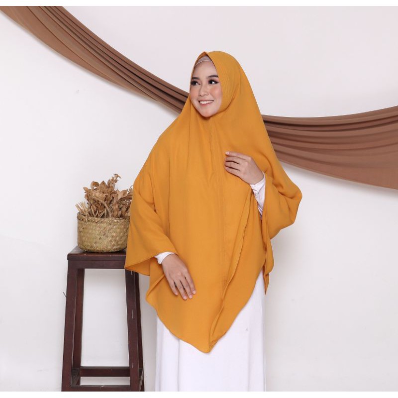 Khimar Jumbo Non Ped Wolfis Premium | Jilbab Jumbo Syari XXXL Non Ped