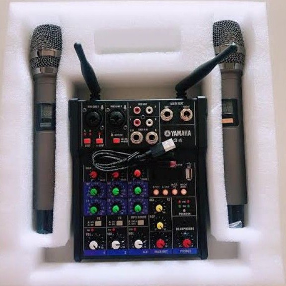 YAMAHA G4 MIXER BLUETOOTH WITH HIGH QUALITY WIRELES MICROPHONE