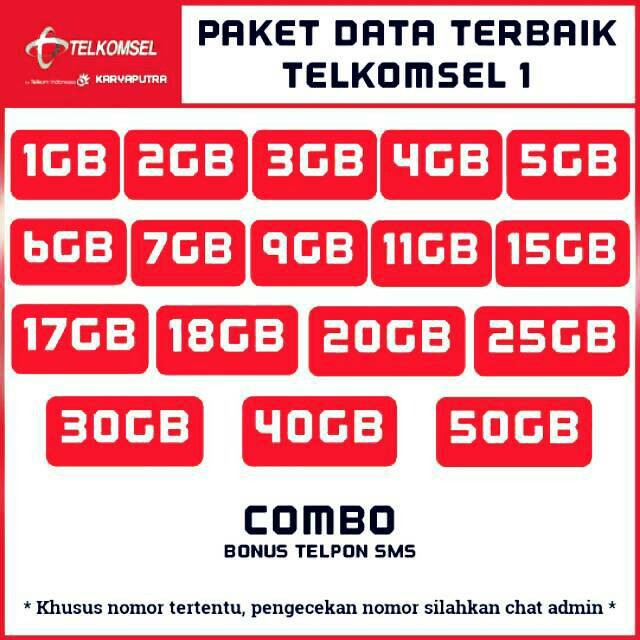 Paket Data Telkomsel Sakti Combo 1gb 2gb 3gb 4gb 5gb 6gb 9gb 15gb 17gb 19gb 25gb Kuota Isi Ulang 1 Shopee Indonesia