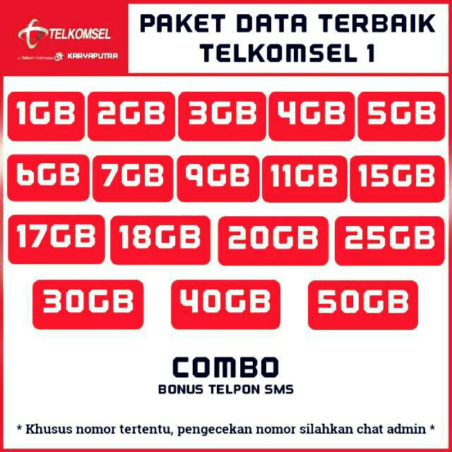 Paket Data Telkomsel Sakti Combo 1gb 2gb 3gb 4gb 5gb 6gb 9gb 15gb 17gb 19gb 25gb Kuota Isi Ulang 1 Shopee Indonesia