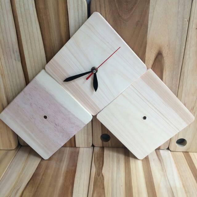 Hiasan Jam Dinding Kayu 15cm / Souvenir Jam Dinding Kayu 15cm