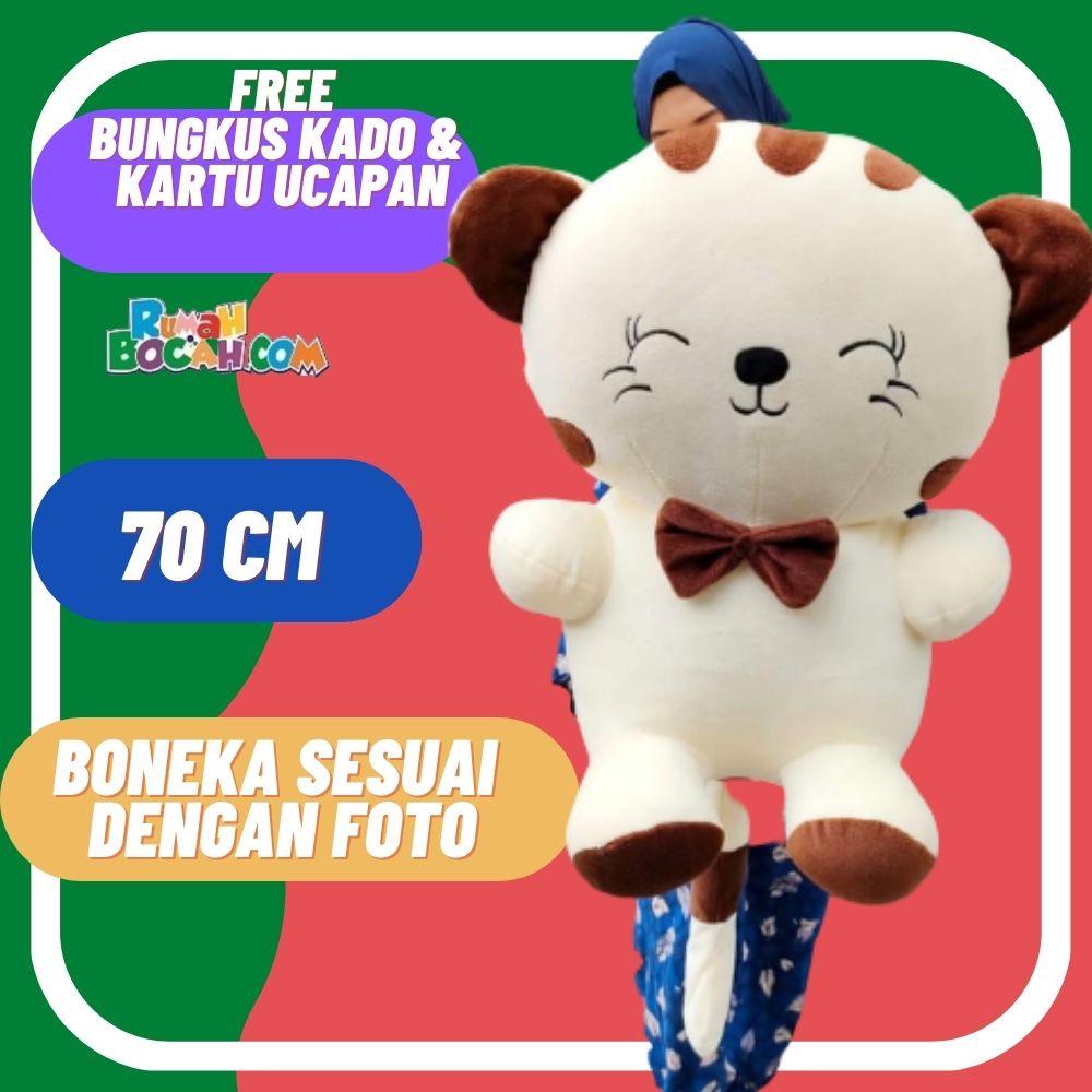 Boneka Kawai 70 Jumbo Besar Kucing Kawai JB Coklat untuk Kado Ulang Tahun Kado Anniversary Kado Vale