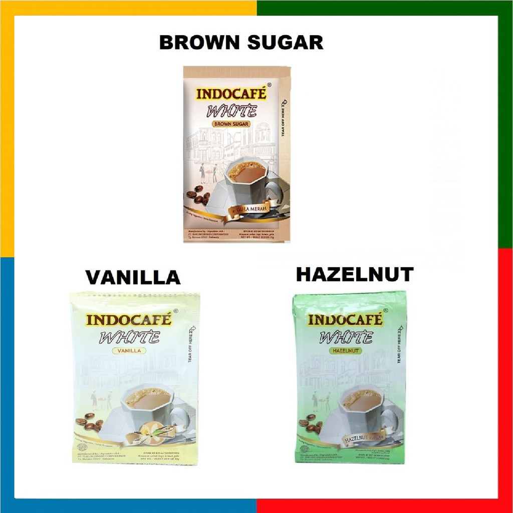 Jual Indocafe White Coffee Brown Sugar Hazelnut Vanilla Pcs Renceng Shopee Indonesia