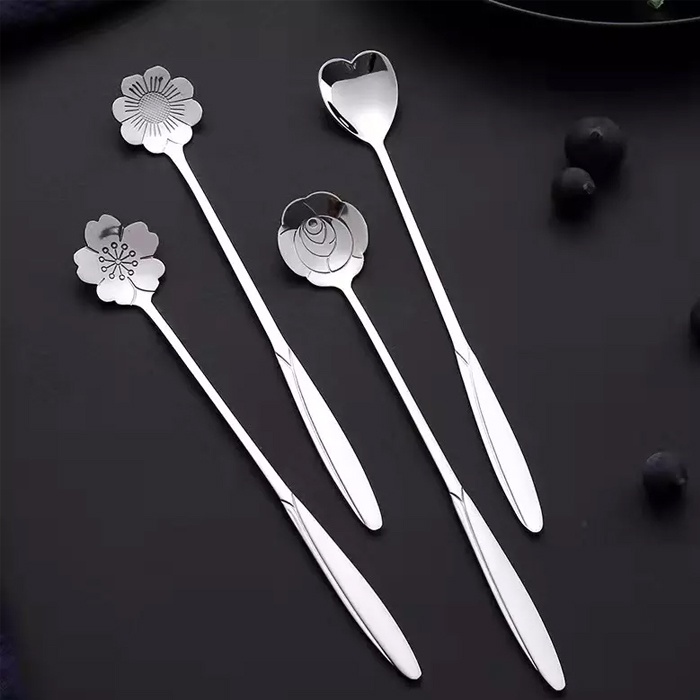 Sendok Teh Panjang Sendok Teh Stainless Sendok Teh Chinese Tea Kopi Gagang Panjang Gold Long Handled Spoon